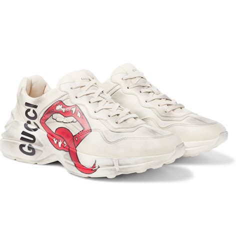 gucci pre distressed shoes|gucci rhyton distressed sneakers.